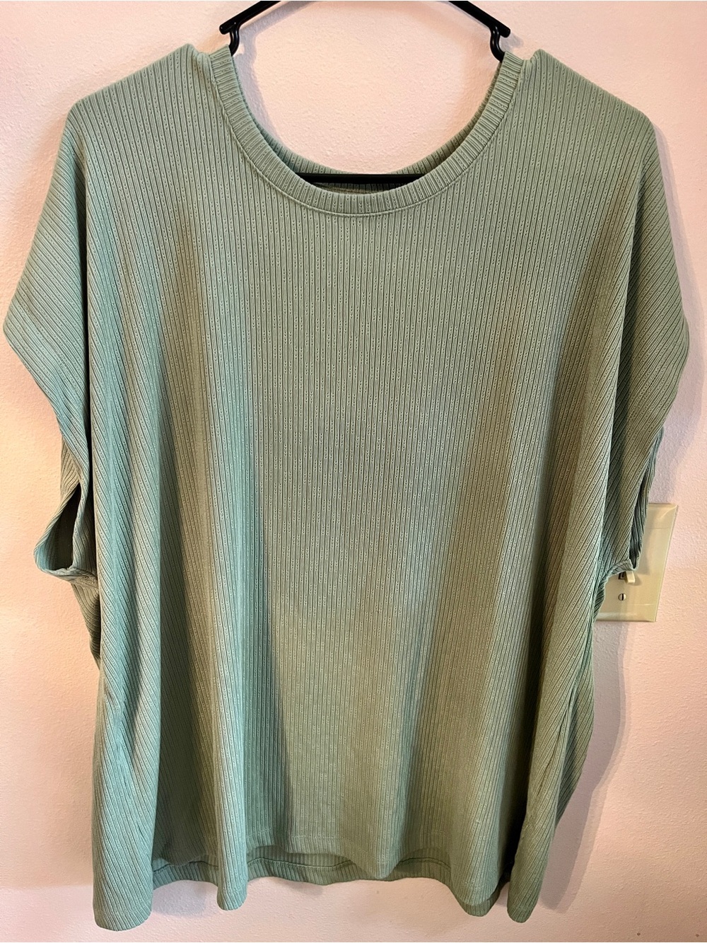Soft Ribbed Short Sleeve Tee in Sage Green